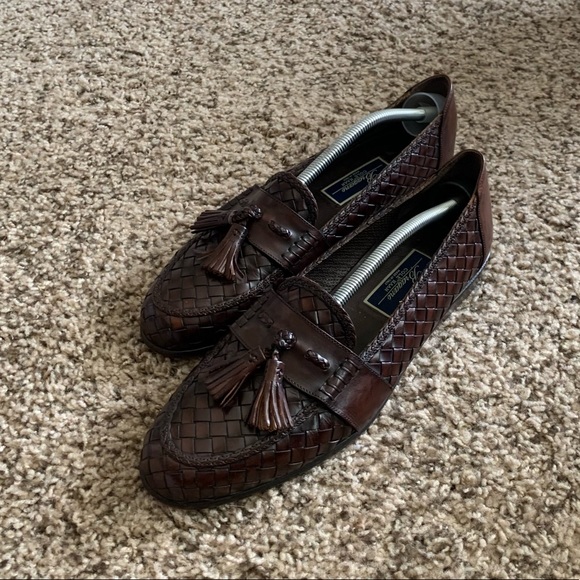 Cole Haan Other - Cole Haan Brown Woven Leather Tassel Loafers